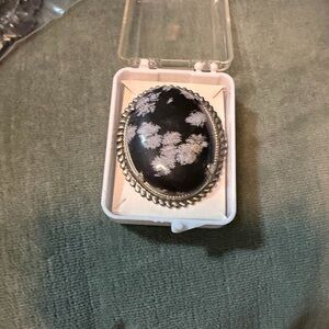 Snowflake Obsidian Brooch